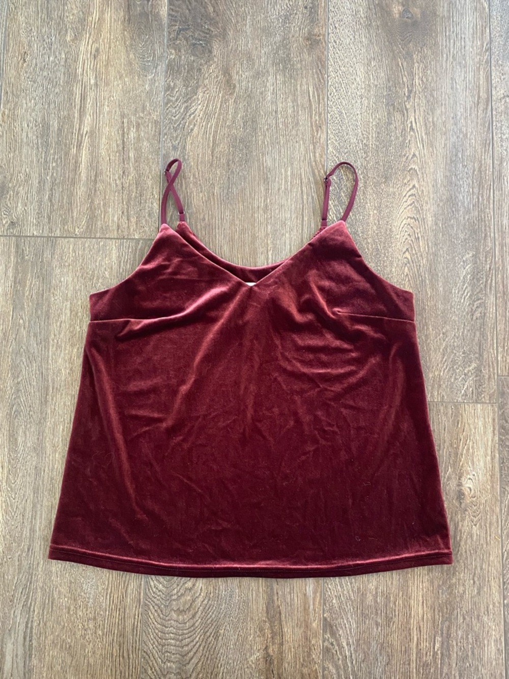 a new day Velvet Spaghetti-Strap Cami in Burgundy